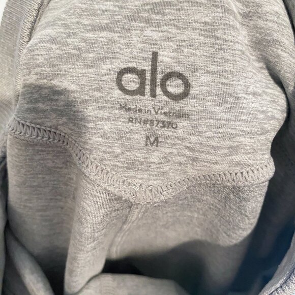 ALO Yoga High-Waist - Alosoft Lounge Legging Athletic Heather Grey- Size Medium - Picture 4 of 6